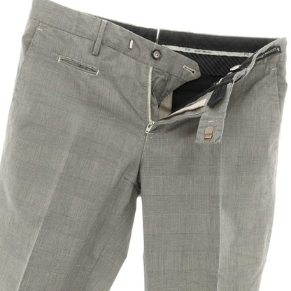 [Used] PT01 SLEEK stretch cotton check slacks pants, black x ivory [46] [Condition rank B] [Men&