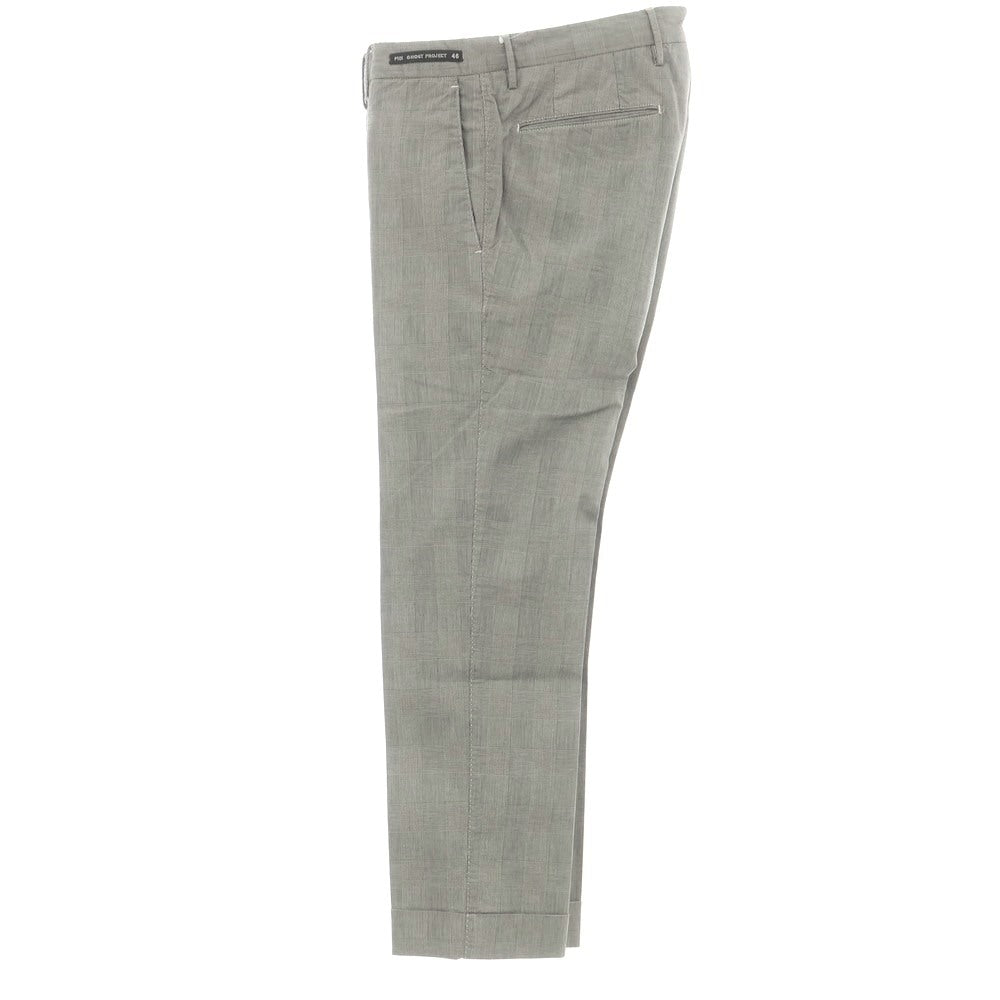[Used] PT01 SLEEK stretch cotton check slacks pants, black x ivory [46] [Condition rank B] [Men&
