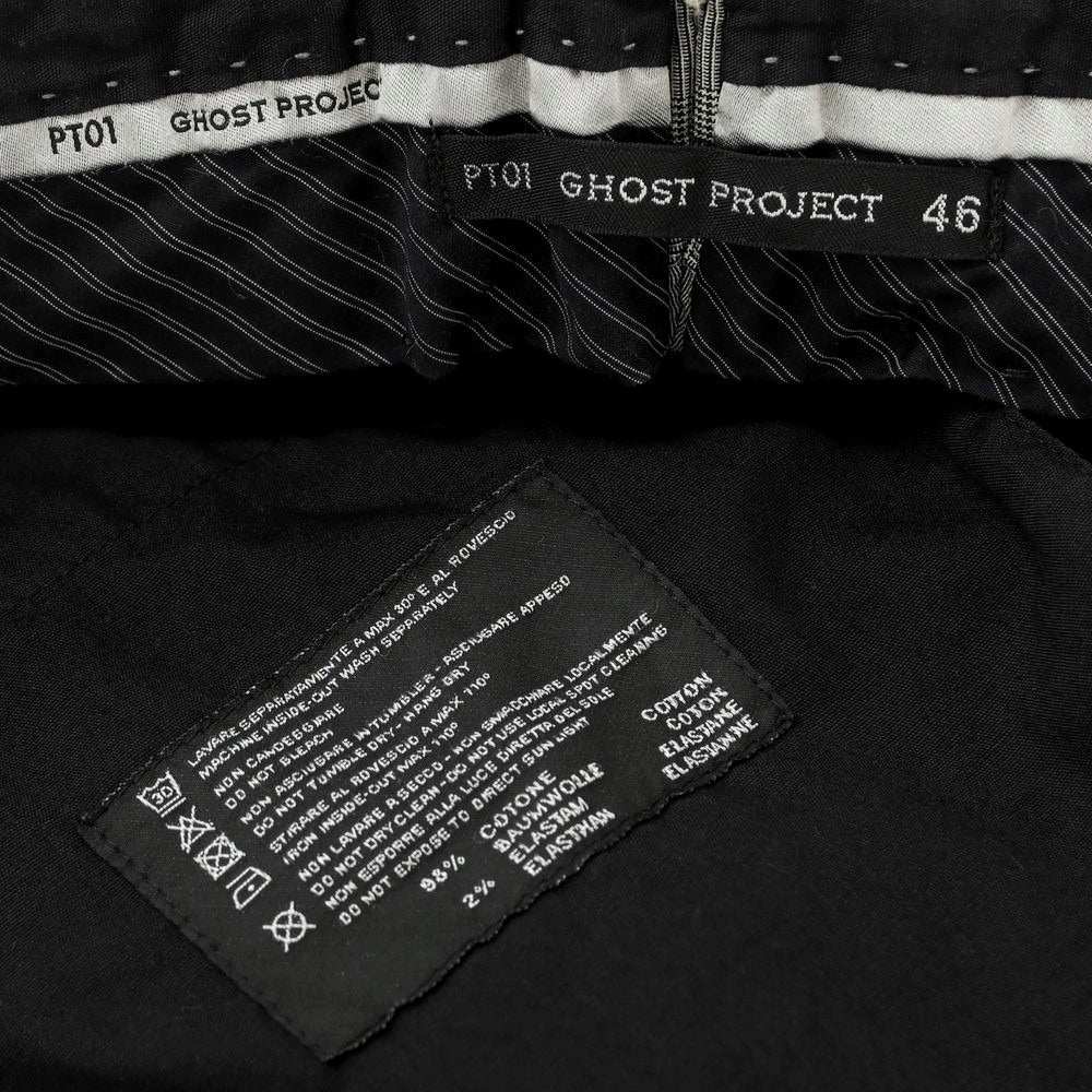 [Used] PT01 SLEEK stretch cotton check slacks pants, black x ivory [46] [Condition rank B] [Men&