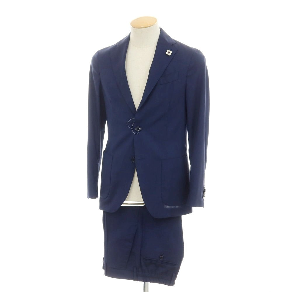 【中古】ラルディーニ LARDINI easy wear ストレッチウール 3つボタンスーツ ネイビー【 42 】【 状態ランクB 】【 メンズ 】
