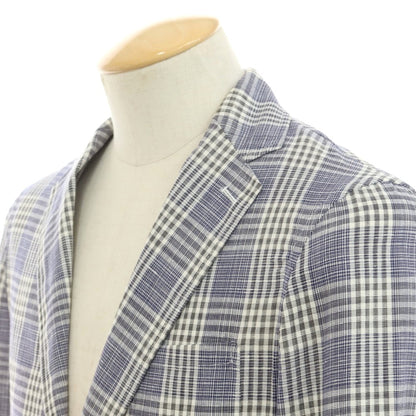 [Used] Giannetto cotton check casual jacket purple navy x white [42] [Condition rank C] [Men&