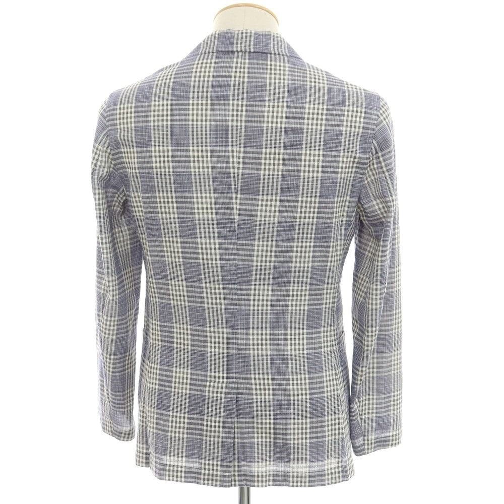 [Used] Giannetto cotton check casual jacket purple navy x white [42] [Condition rank C] [Men&