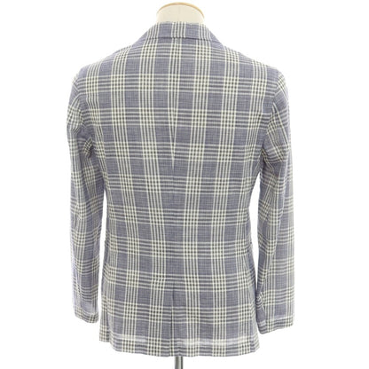 [Used] Giannetto cotton check casual jacket purple navy x white [42] [Condition rank C] [Men&