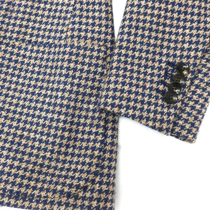 【中古】ラルディーニ LARDINI ウール ハウンドトゥース 3B テーラードジャケット ライトネイビーxブラウン【 42 】【 状態ランクA 】【 メンズ 】