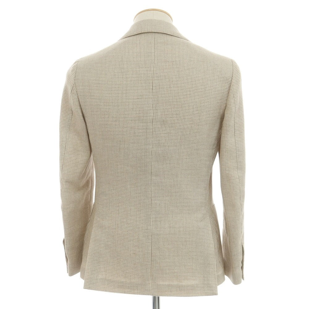 [Used] LARDINI wool linen houndstooth pattern jacket, light beige x ash brown [42 7REG] [Condition Rank C] [Men&