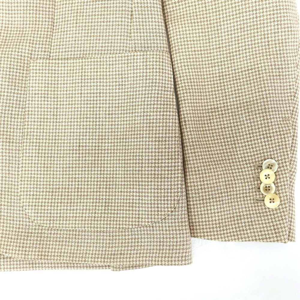[Used] LARDINI wool linen houndstooth pattern jacket, light beige x ash brown [42 7REG] [Condition Rank C] [Men&