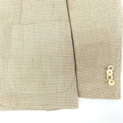 [Used] LARDINI wool linen houndstooth pattern jacket, light beige x ash brown [42 7REG] [Condition Rank C] [Men&