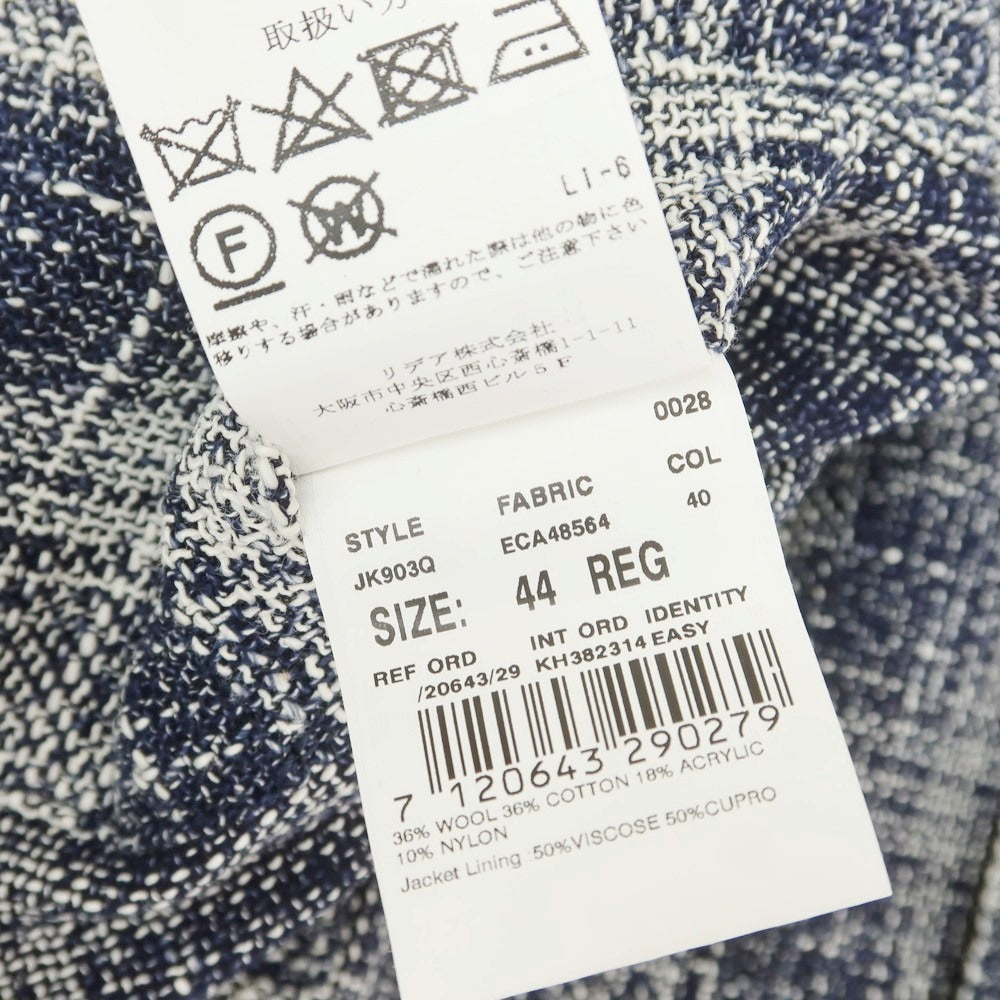 [Used] LARDINI wool cotton check jacket, navy x white [44] [Condition rank B] [Men&