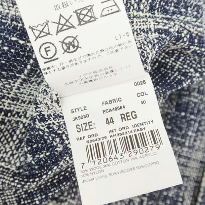 [Used] LARDINI wool cotton check jacket, navy x white [44] [Condition rank B] [Men&