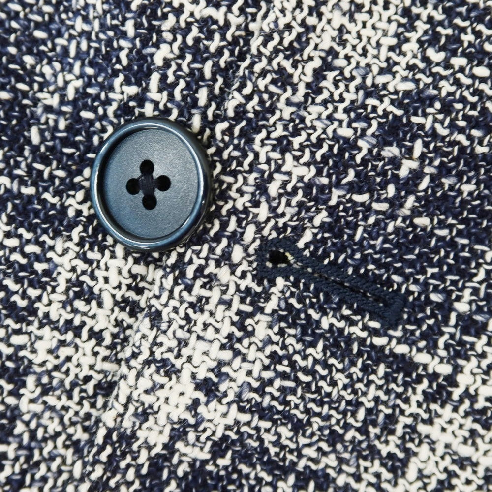 [Used] LARDINI wool cotton check jacket, navy x white [44] [Condition rank B] [Men&
