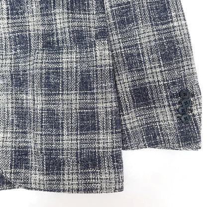 [Used] LARDINI wool cotton check jacket, navy x white [44] [Condition rank B] [Men&