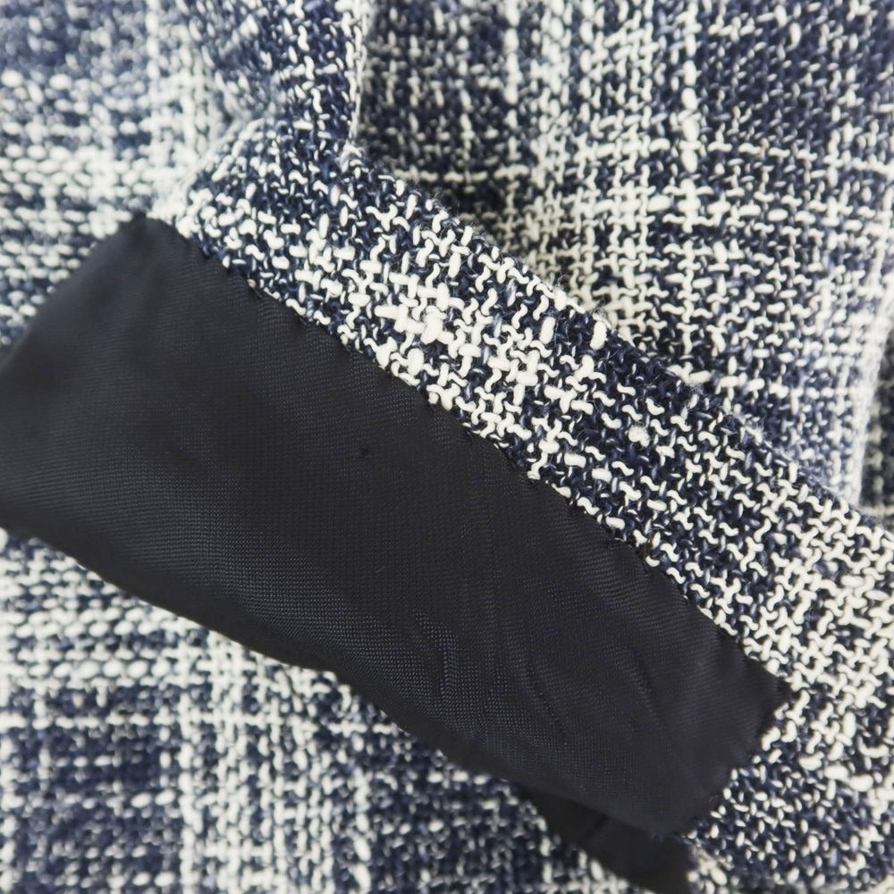 [Used] LARDINI wool cotton check jacket, navy x white [44] [Condition rank B] [Men&