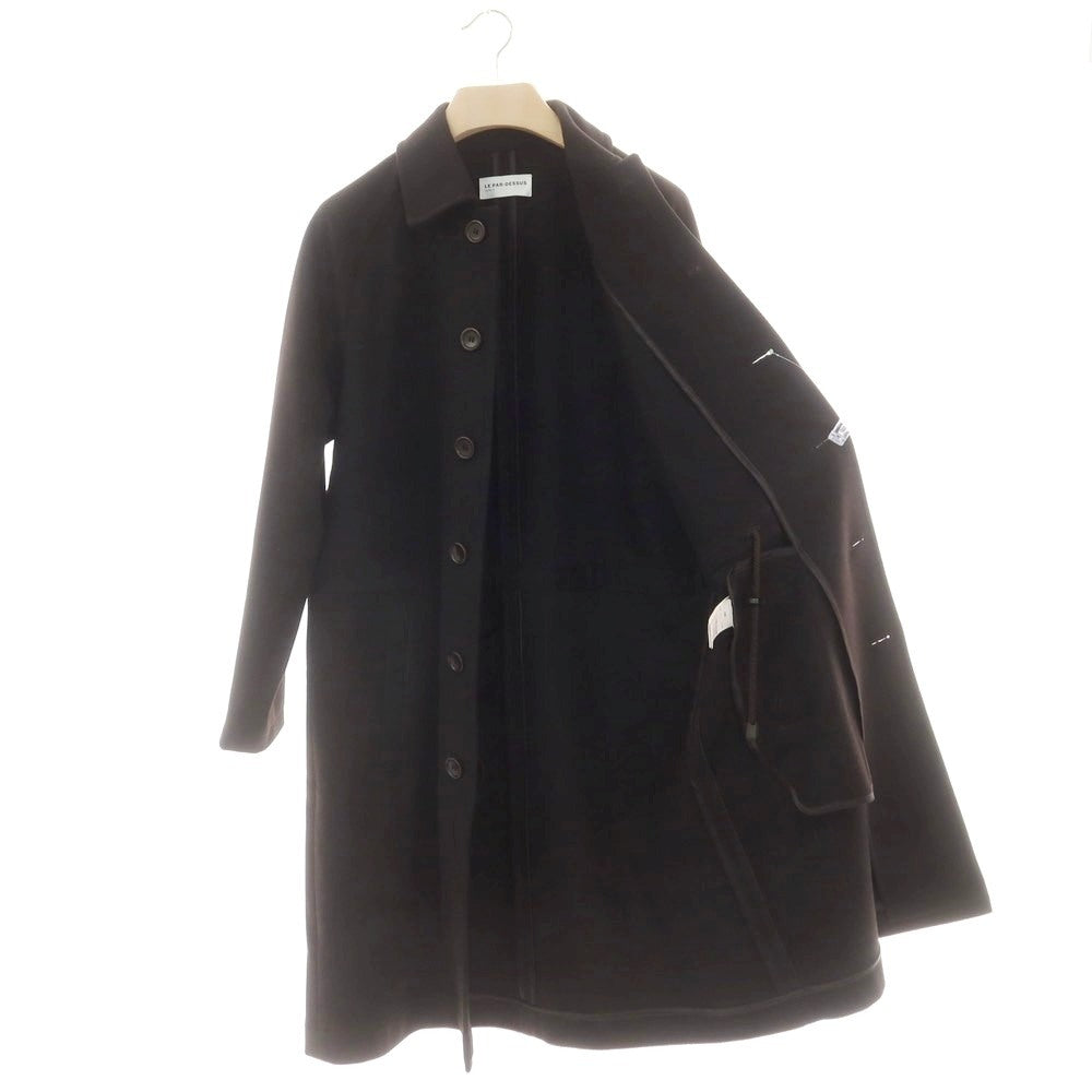 【中古】ルパーデッシュ LE PAR-DESSUS FORD ウール ステンカラーコート ブラックブラウン【サイズ44】【 状態ランクA 】【 メンズ 】 [DPD]