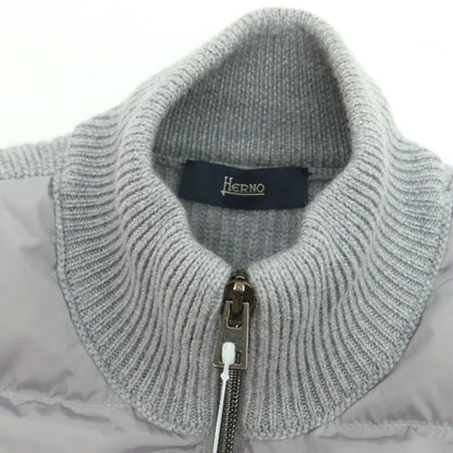 【中古】ヘルノ Herno ニット ダブルジップ ダウンジャケット グレー【 44 】【 状態ランクB 】【 メンズ 】
