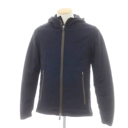 【中古】ヘルノ Herno ウール 中綿入りライナー付き ダブルジップ フーデッドブルゾン ネイビー【 42 】【 状態ランクC 】【 メンズ 】