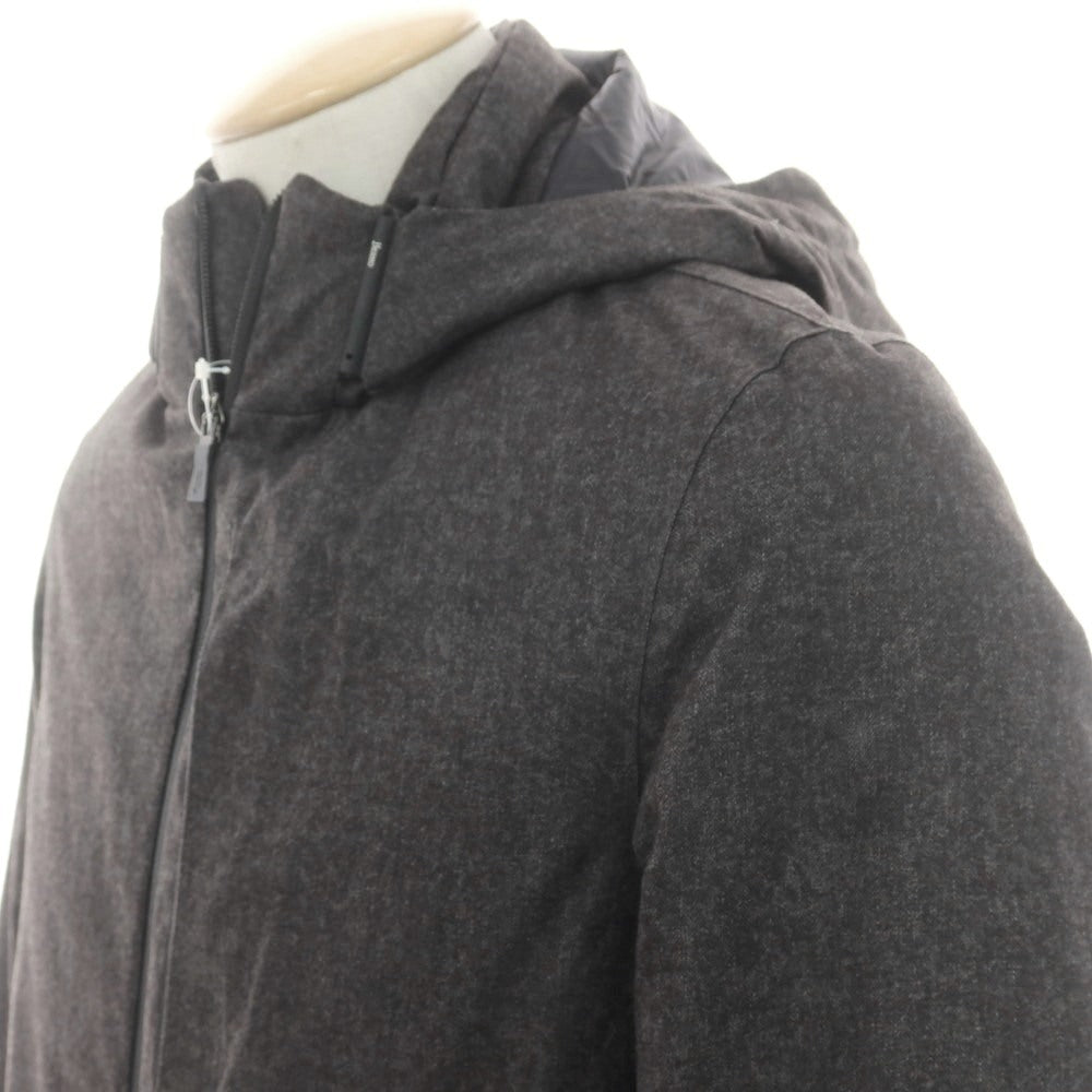 【中古】ヘルノ Herno ポリエステル ダブルジップ ダウンジャケット ダークグレー【 42 】【 状態ランクC 】【 メンズ 】