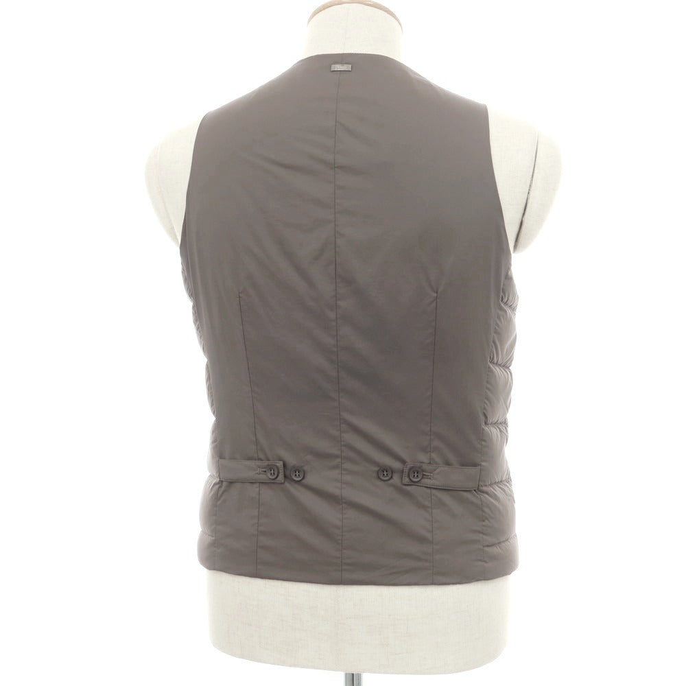【中古】ヘルノ Herno ストレッチナイロン ダウンベスト ジレ グレージュ系【 42 】【 状態ランクB 】【 メンズ 】