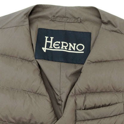【中古】ヘルノ Herno ストレッチナイロン ダウンベスト ジレ グレージュ系【 42 】【 状態ランクB 】【 メンズ 】