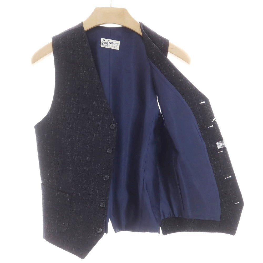 [Used] BEVILACQUA Cotton Wool Gilet Vest Navy [XXS] [Condition Rank B] [Men&