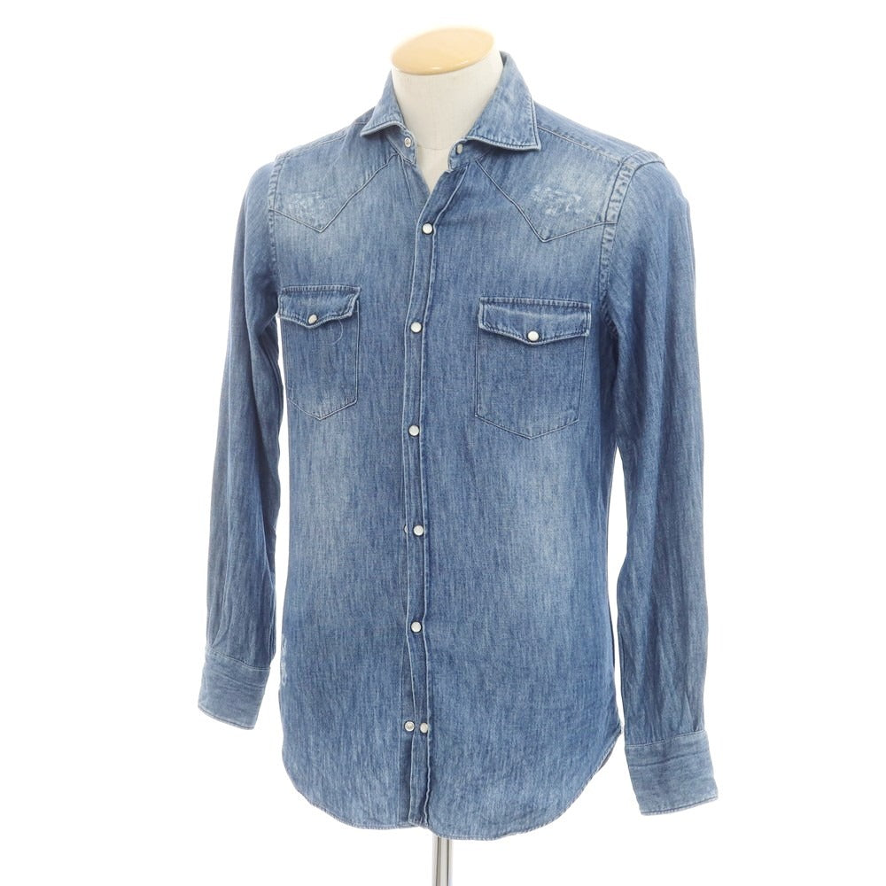 [Used] Giannetto denim western shirt, dark blue [36] [Condition: C] [Men&