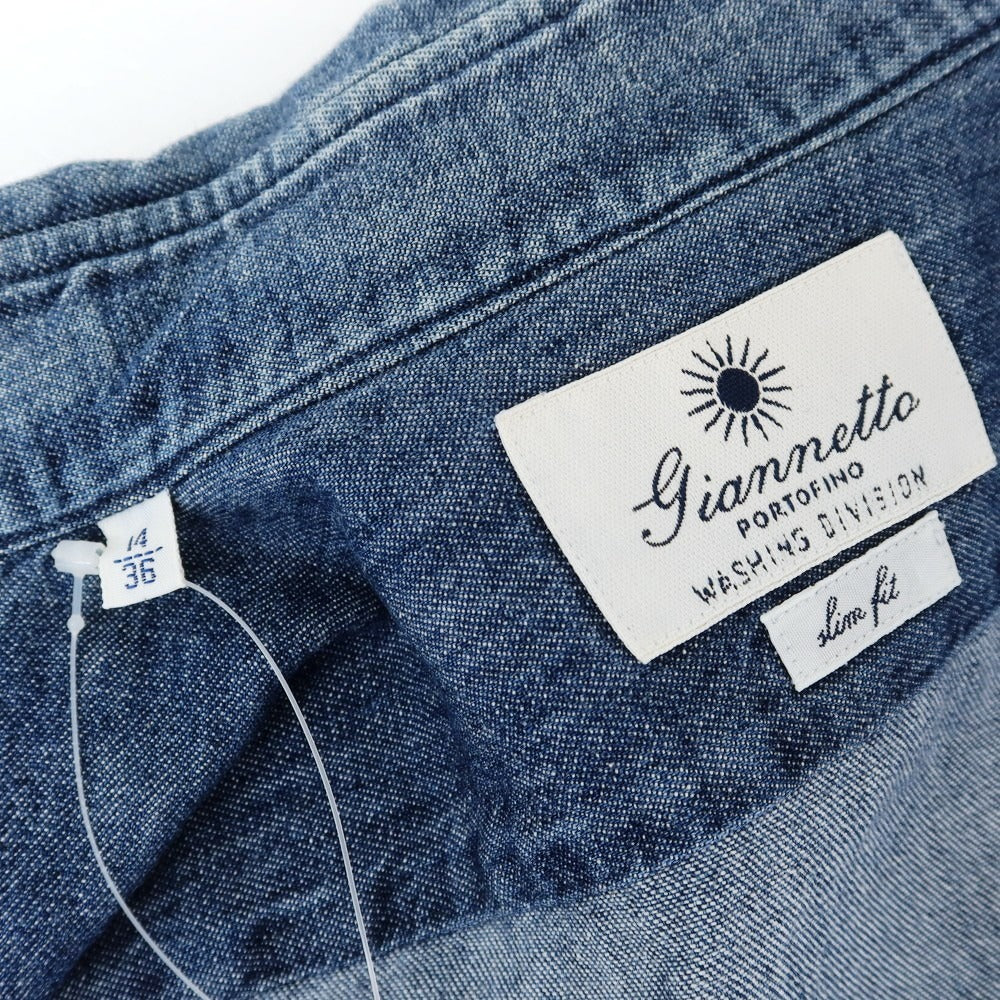 [Used] Giannetto denim western shirt, dark blue [36] [Condition: C] [Men&