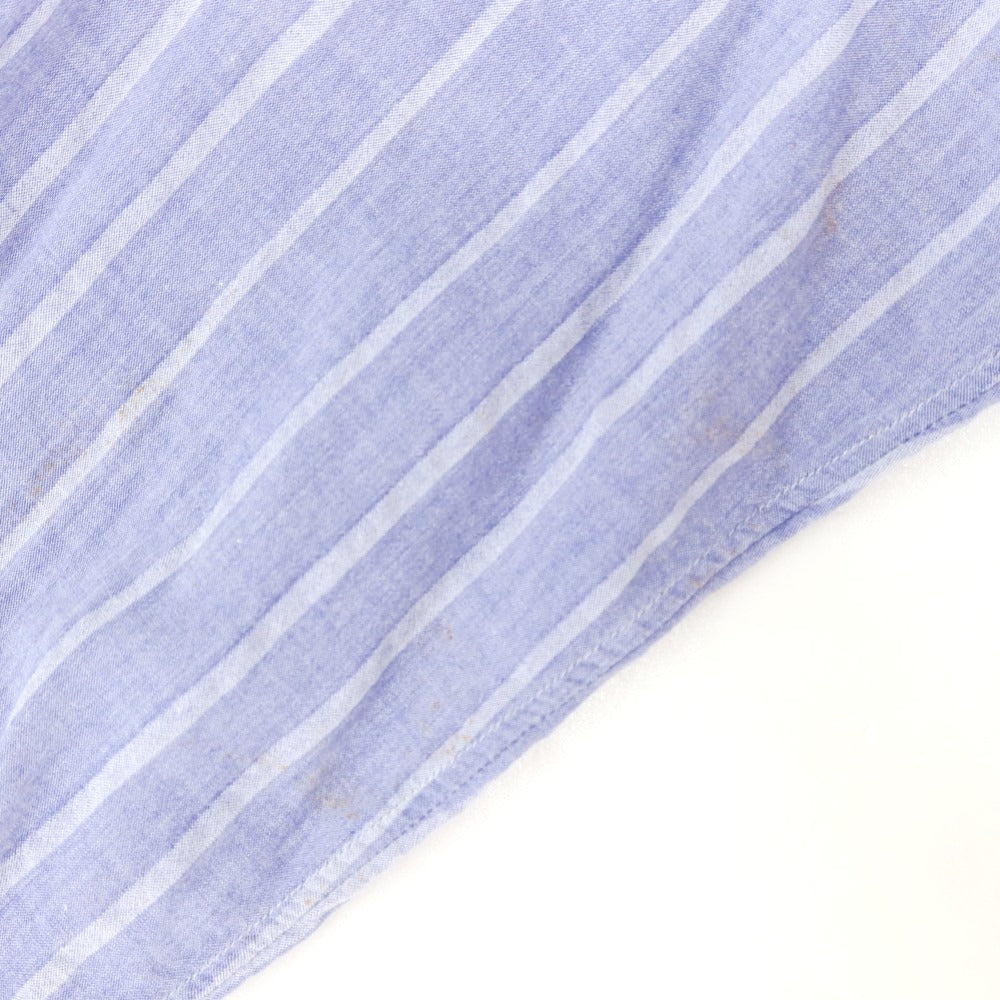 [Used] Giannetto Cotton Striped Band Collar Shirt, Smalt Blue [38] [Condition Rank C] [Men&