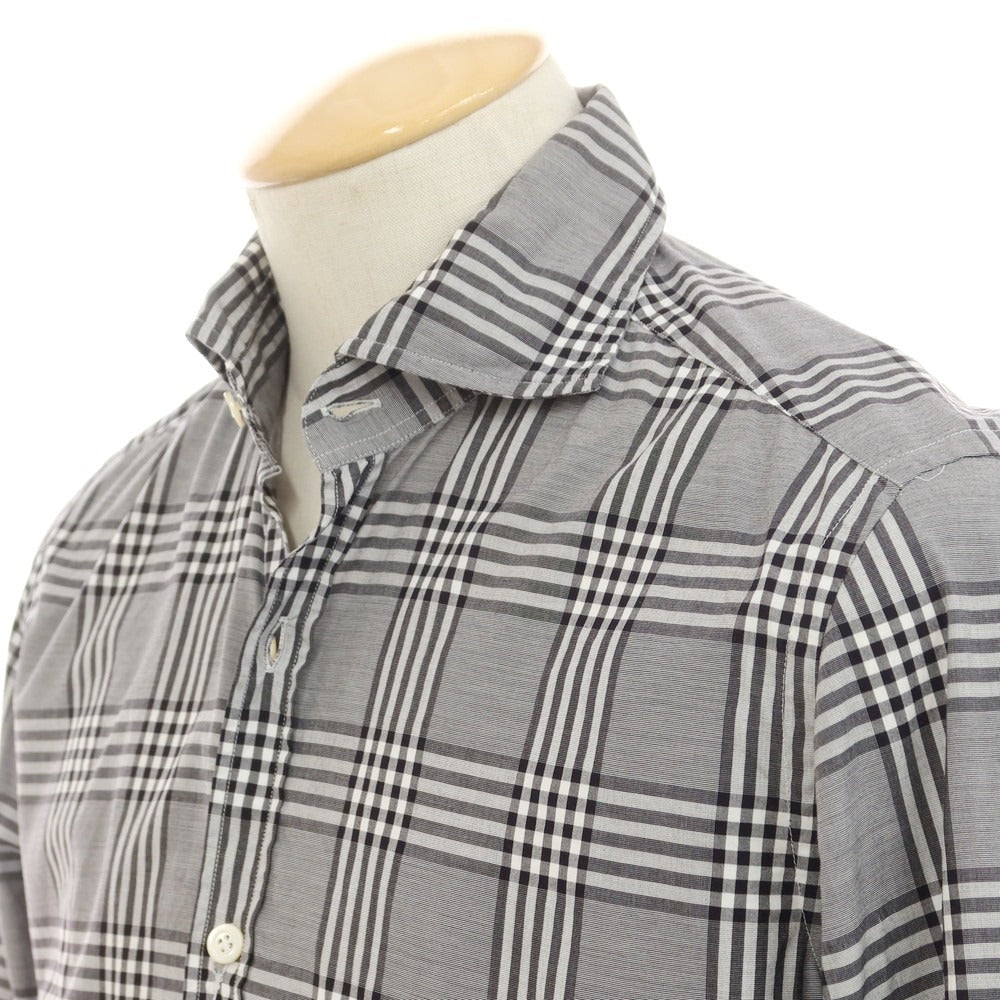 [Used] Giannetto Cotton Check Casual Shirt, Gray [XS] [Condition Rank B] [Men&
