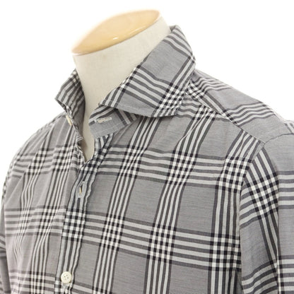[Used] Giannetto Cotton Check Casual Shirt, Gray [XS] [Condition Rank B] [Men&