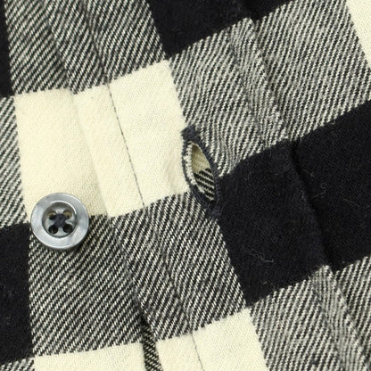 【中古】インディビジュアライズドシャツ INDIVIDUALIZED SHIRTS コットン ブロックチェック ボタンダウン カジュアルシャツ ブラックxアイボリー【 14 1/2-32 】【 状態ランクC 】【 メンズ 】