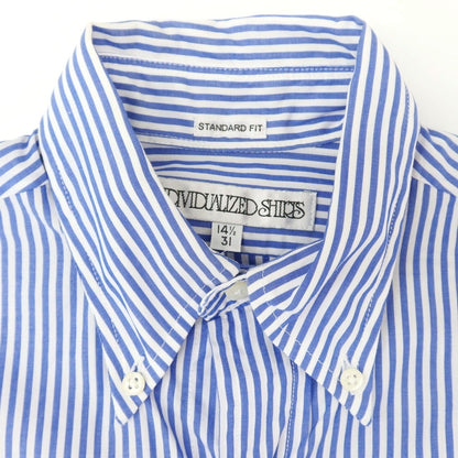 [Used] INDIVIDUALIZED SHIRTS Cotton Striped Button-down Shirt Blue x White [14 1/2] [Condition Rank B] [Men&