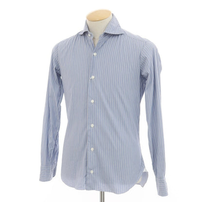 [Used] BARBA DANDY LIFE Stretch Cotton Striped Dress Shirt Blue [36] [Condition Rank C] [Men&