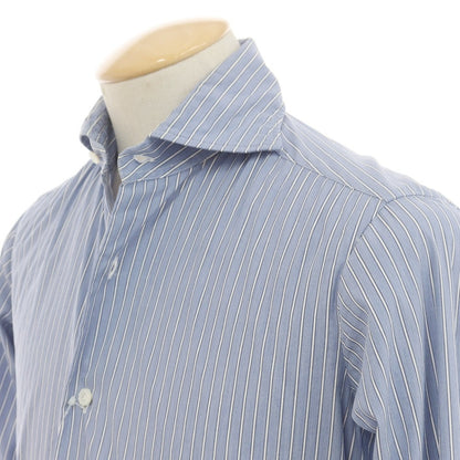 [Used] BARBA DANDY LIFE Stretch Cotton Striped Dress Shirt Blue [36] [Condition Rank C] [Men&