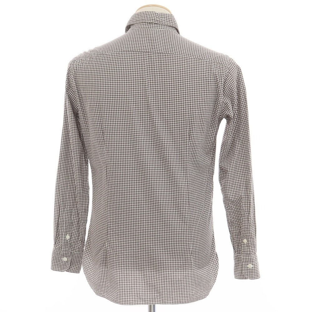 [Used] BARBA DANDY LIFE Cotton Check Casual Shirt Dark Brown x White [38] [Condition Rank C] [Men&