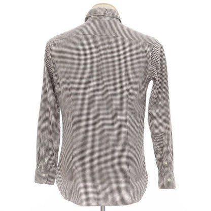 [Used] BARBA DANDY LIFE Cotton Check Casual Shirt Dark Brown x White [38] [Condition Rank C] [Men&