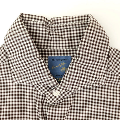 [Used] BARBA DANDY LIFE Cotton Check Casual Shirt Dark Brown x White [38] [Condition Rank C] [Men&