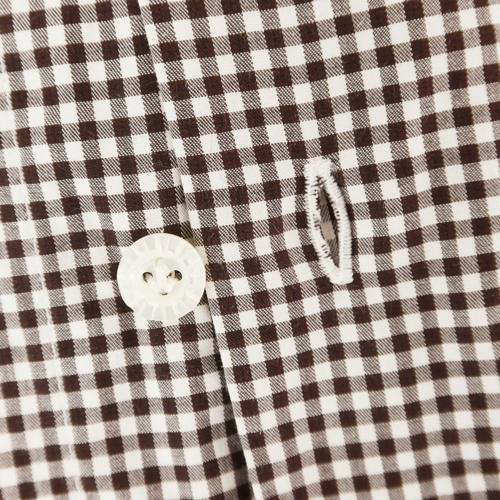 [Used] BARBA DANDY LIFE Cotton Check Casual Shirt Dark Brown x White [38] [Condition Rank C] [Men&