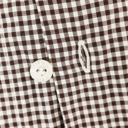 [Used] BARBA DANDY LIFE Cotton Check Casual Shirt Dark Brown x White [38] [Condition Rank C] [Men&