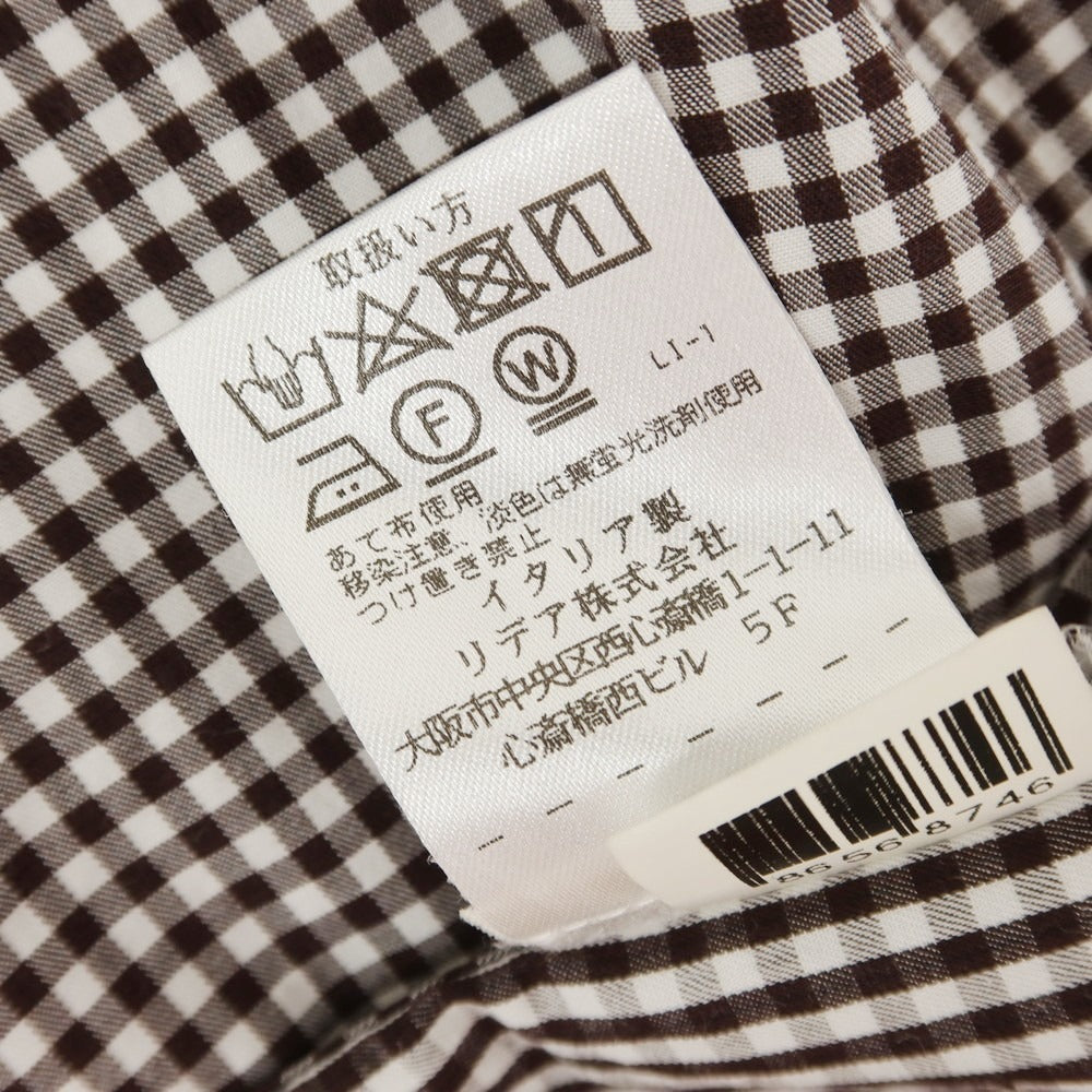 [Used] BARBA DANDY LIFE Cotton Check Casual Shirt Dark Brown x White [38] [Condition Rank C] [Men&