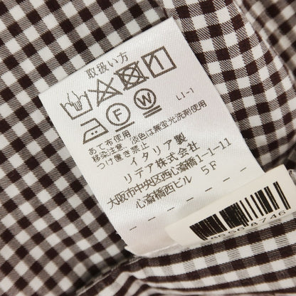 [Used] BARBA DANDY LIFE Cotton Check Casual Shirt Dark Brown x White [38] [Condition Rank C] [Men&