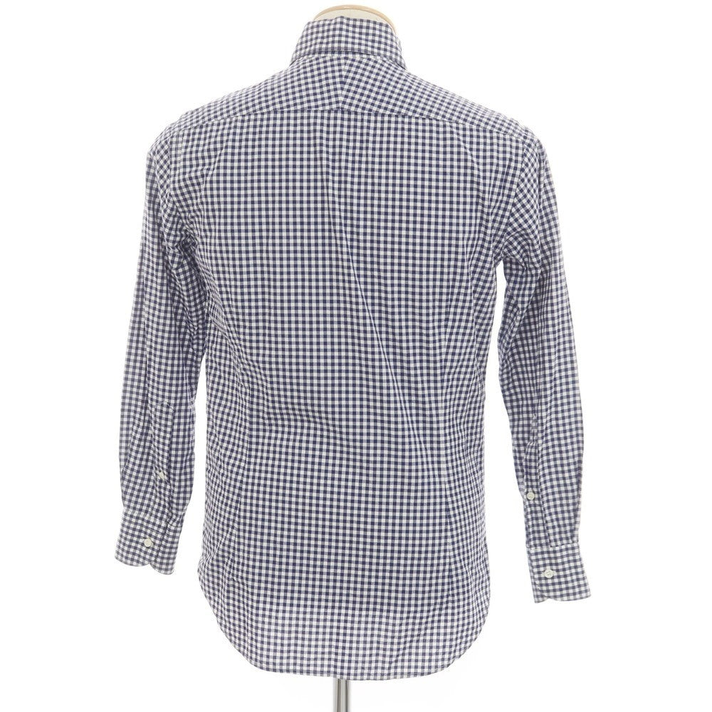 [Used] ORIAN Check Button-down Dress Shirt Navy x White [37] [Condition Rank C] [Men&