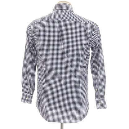 [Used] ORIAN Check Button-down Dress Shirt Navy x White [37] [Condition Rank C] [Men&