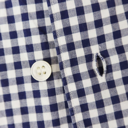 [Used] ORIAN Check Button-down Dress Shirt Navy x White [37] [Condition Rank C] [Men&