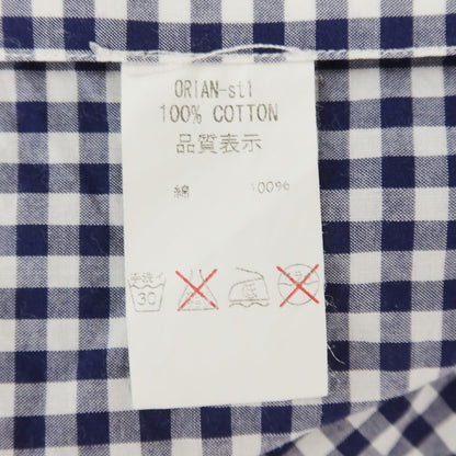 [Used] ORIAN Check Button-down Dress Shirt Navy x White [37] [Condition Rank C] [Men&