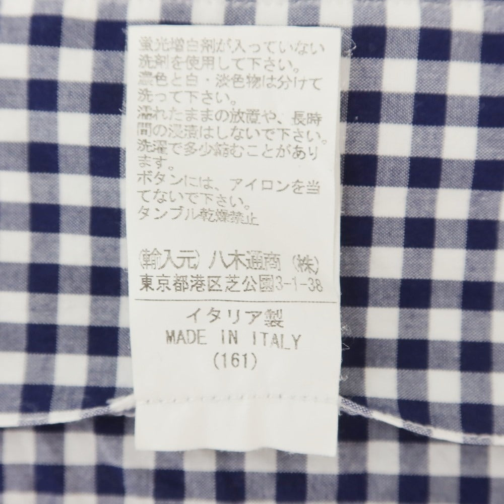 [Used] ORIAN Check Button-down Dress Shirt Navy x White [37] [Condition Rank C] [Men&