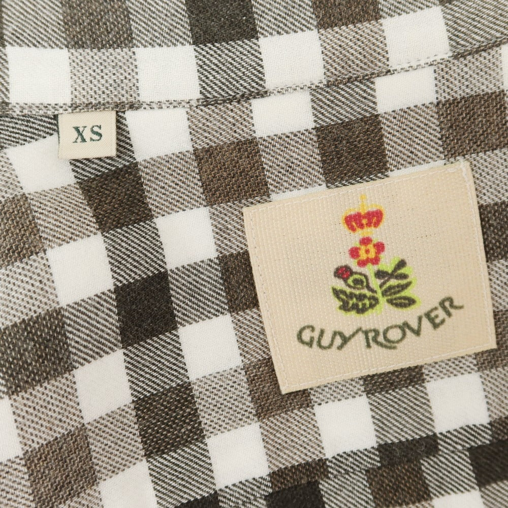 [Used] GUY ROVER Cotton flannel check casual shirt, khaki brown x white [XS] [Condition rank B] [Men&