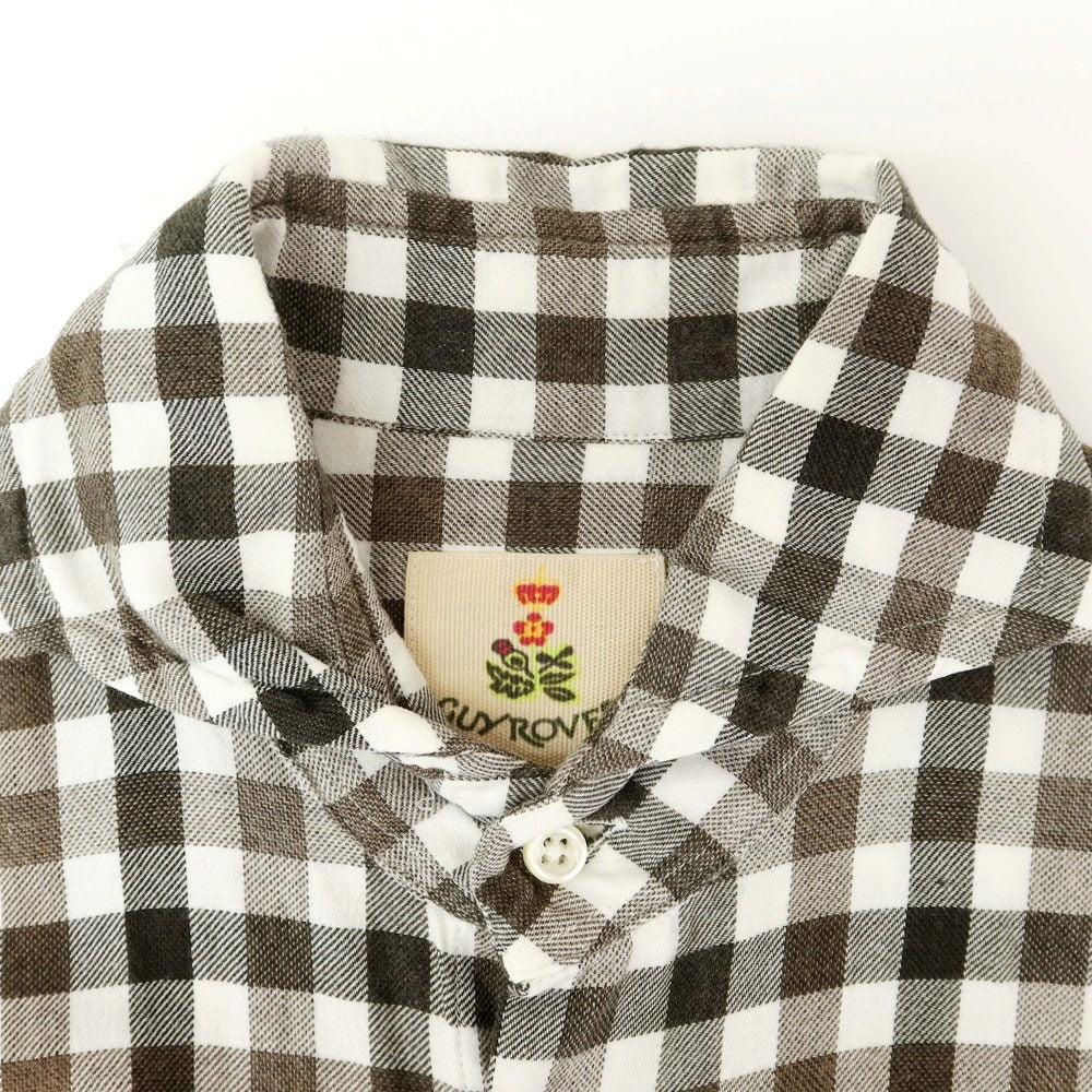 [Used] GUY ROVER Cotton flannel check casual shirt, khaki brown x white [XS] [Condition rank B] [Men&