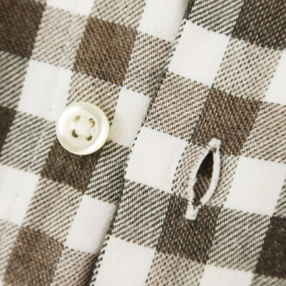 [Used] GUY ROVER Cotton flannel check casual shirt, khaki brown x white [XS] [Condition rank B] [Men&