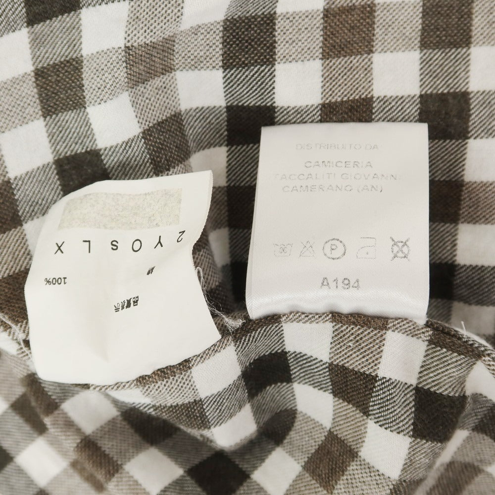 [Used] GUY ROVER Cotton flannel check casual shirt, khaki brown x white [XS] [Condition rank B] [Men&