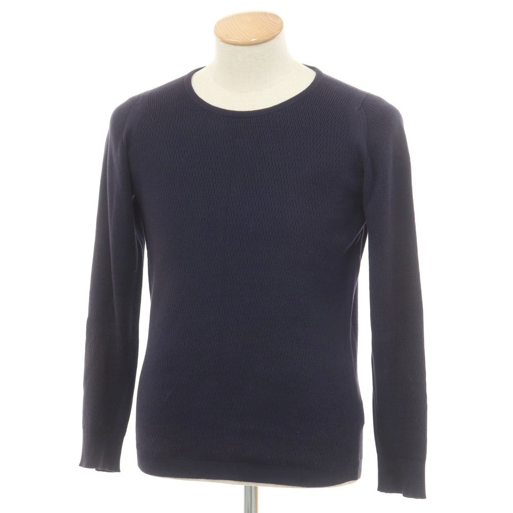 [Used] John Smedley JOHN SMEDLEY Cotton Crew Neck Pullover Knit Navy [S] [Condition Rank D] [Men&