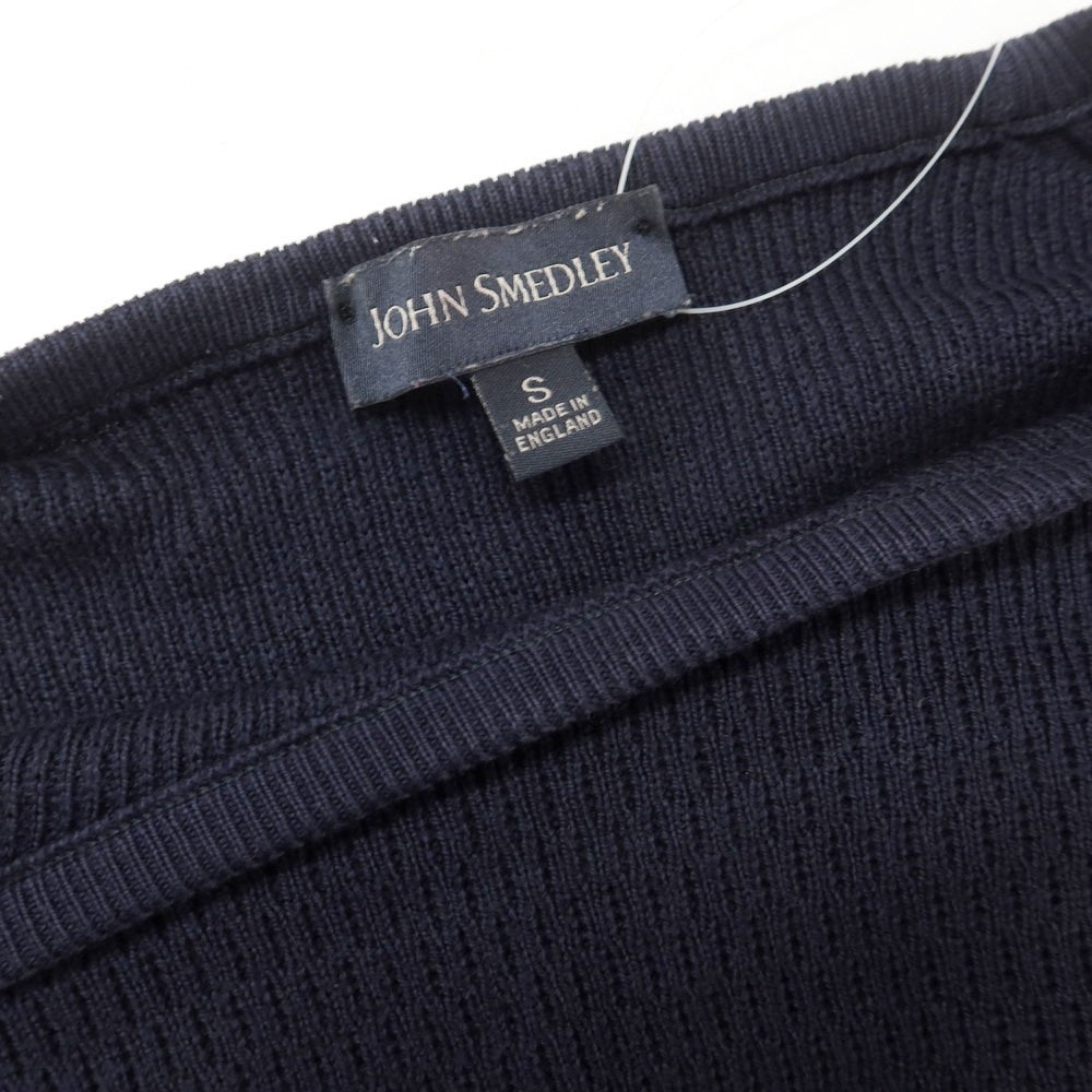 [Used] John Smedley JOHN SMEDLEY Cotton Crew Neck Pullover Knit Navy [S] [Condition Rank D] [Men&